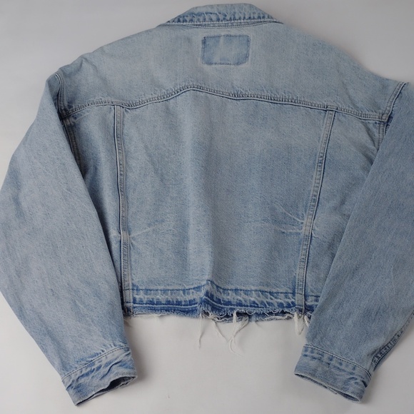 American Eagle Women's Distressed Denim Jacket. - Picture 8 of 12